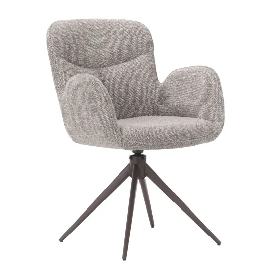 Стул Decoprim Yannick с поворотным механизмом 360, MIH- D515 Grey (Royal Boucle Mushroom)