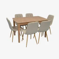 Set de mobilă Eva HV-27V Light Brown + 6 YTC 080Wo BJORN24 Light beige