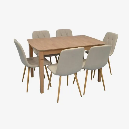 Set de mobilă Eva HV-27V Light Brown + 6 YTC 080Wo BJORN24 Light beige