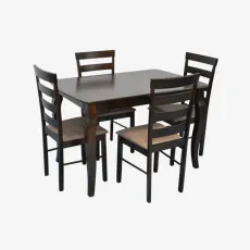 Set de mobilă Eva HV-29V Chocolate + 4 GLORIA Chocolate/Ekea12 Dark Brown