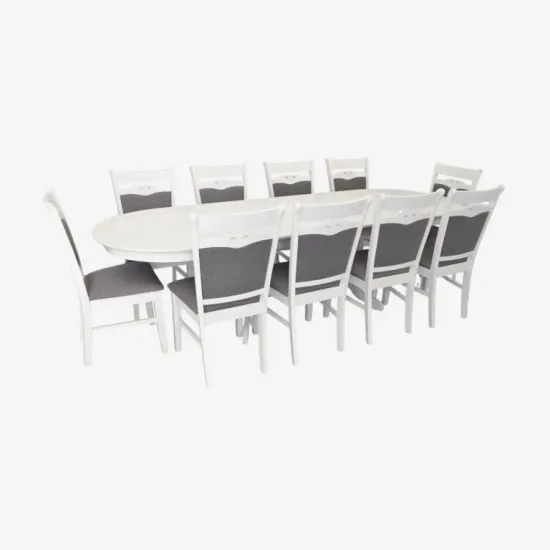 Set de mobilă Eva HV-33V White + 10 HV-3167 White/NV-10WP Grey