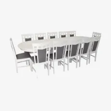 Set de mobilă Eva HV-33V White + 12 DEPPA R White/NV-10WP Grey