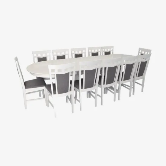 Set de mobilă Eva HV-33V White + 12 DEPPA R White/NV-10WP Grey