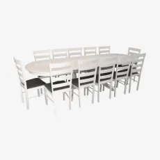 Set de mobilă Eva HV-33V White + 12 Gloria White/NV-10WP Grey