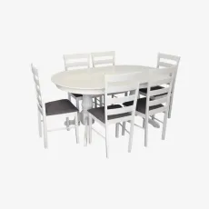 Set de mobilă Eva HV-33V White + 6 Gloria White/NV-10WP Grey