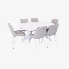 Set de mobilă Eva HV-33V White + 6 YTC-055Wh UF885-13 Light grey