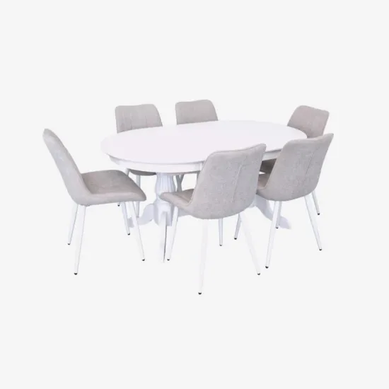 Set de mobilă Eva HV-33V White + 6 YTC-055Wh UF885-13 Light grey