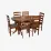 Set de mobilă Eva HV-24V Burnish oak + 6 GLORIA Burnish oak/Ekea12 Dark Brown