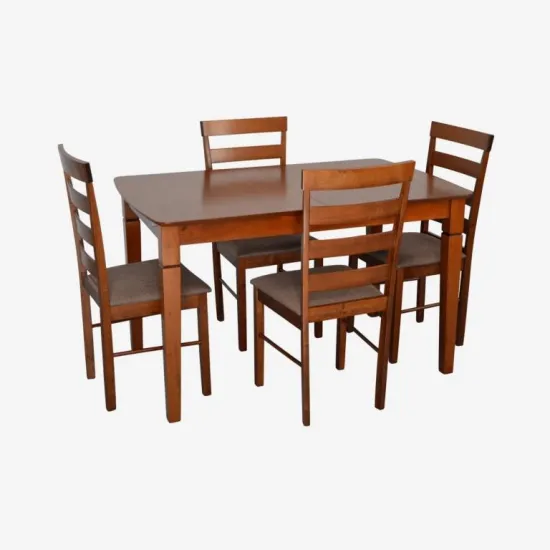 Set de mobilă Eva HV-27V Burnish oak + 4 GLORIA Burnish oak/Ekea12 Dark Brown