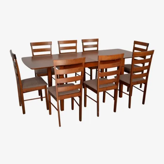 Set de mobilă Eva HV-27V Burnish oak + 8 GLORIA Burnish oak/Ekea12 Dark Brown