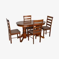Set de sufragerie Eva HV-31N Burnish oak + 4 GLORIA Burnish oak/Ekea12 Dark Brown