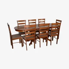 Set de sufragerie Eva HV-31N Burnish oak + 8 GLORIA Burnish oak/Ekea12 Dark Brown