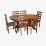 Set de sufragerie Eva HV-33V Burnish oak + 6 GLORIA Burnish oak/Ekea12 Dark Brown