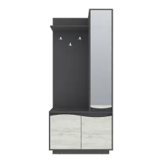 Antreu Yasen Geneva, 90x40x206.5 cm, Grafit Gri/Stejar Kraft Alb