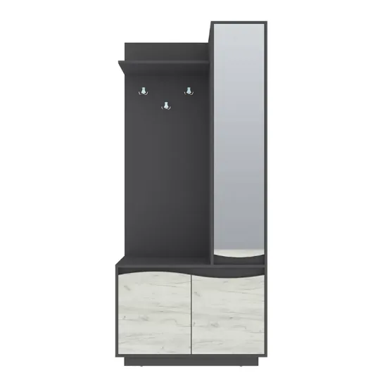 Antreu Yasen Geneva, 90x40x206.5 cm, Grafit Gri/Stejar Kraft Alb