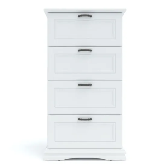 Комод Yasen Сардиния 4ш, 65.5x46.6x120 см, нимфеа альба / белый супермат