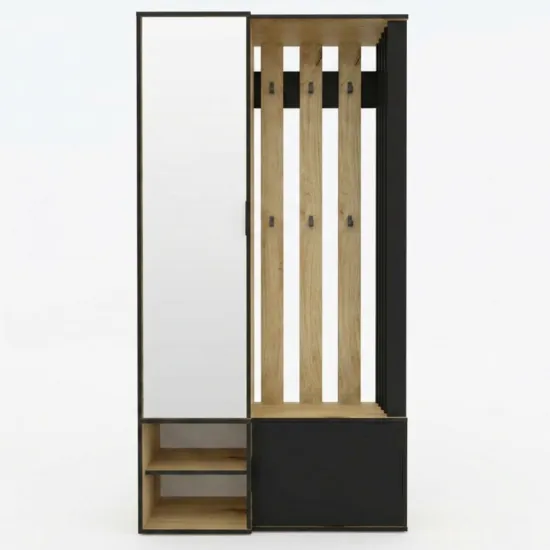 Antreu Yasen Loft stânga (100 cm), Stejar Artizan / Negru
