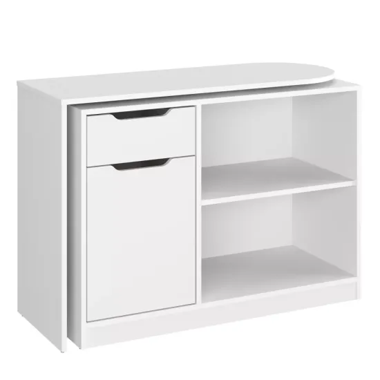 Comodă Kompanit Комод-стол 2 new, 106x41,2x71 см, Alb РЕ
