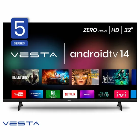 Телевизор 32" Vesta LD32M5045, 1366x768 HD, Android 14, Черный