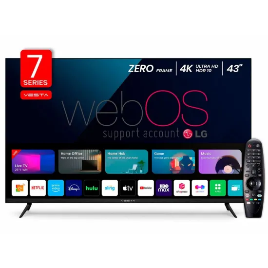 Телевизор 43" Vesta WU4375AAD + LG Magic Remote, 3840x2160 4K UHD, Licensed WebOS, Черный