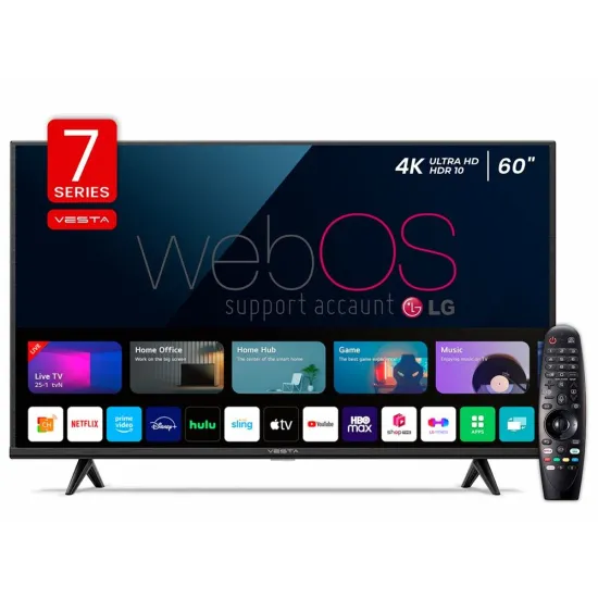 Televizor 60" Vesta WU6075AAD + LG Magic Remote, 3840x2160 4K UHD, Licensed WebOS, Negru