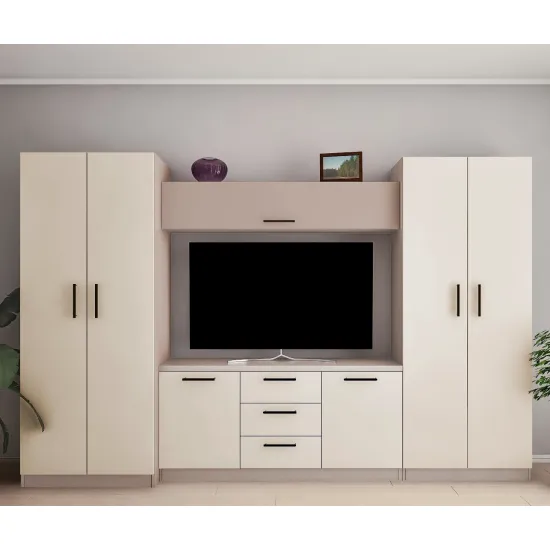 Стенка Bafimob Алина-T (ТВ-1,5) (БT) (310 см), Тоффи/Беж