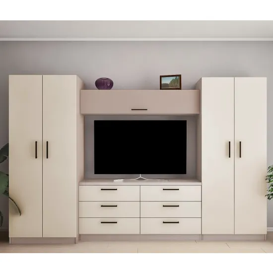 Стенка Bafimob Алина-T (ТВ-1,5) (KT) (310 см), Тоффи/Беж