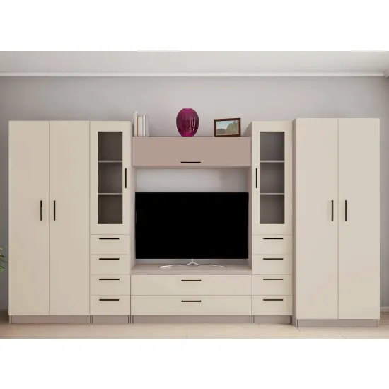 Стенка Bafimob Алла-T (ТВ-1,2) (360 см), Тоффи/Беж