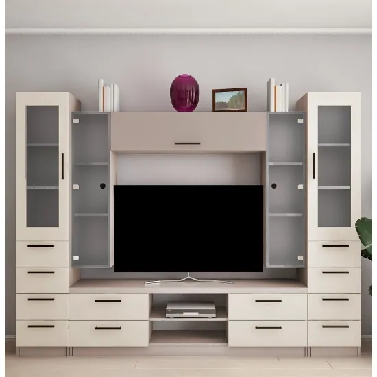 Стенка Bafimob T-7 (ТВ-1,2m) (260 см), Тоффи/Беж