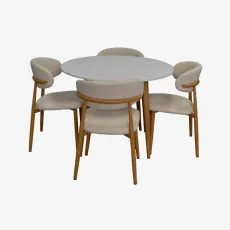 Set de mobilă Eva DT 402-1Wo + 4 QT-284Wo UF885-02 (Light beige)