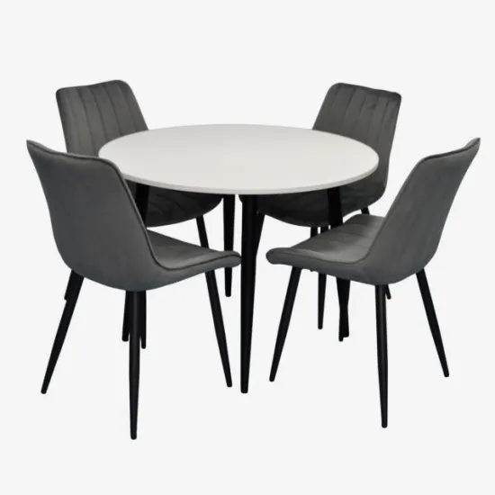 Набор мебели Eva DT 402-3B + 4 YTC-055B BLU-14 (Dark grey)