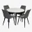 Набор мебели Eva DT 402-3B + 4 YTC-055B BLU-14 (Dark grey)