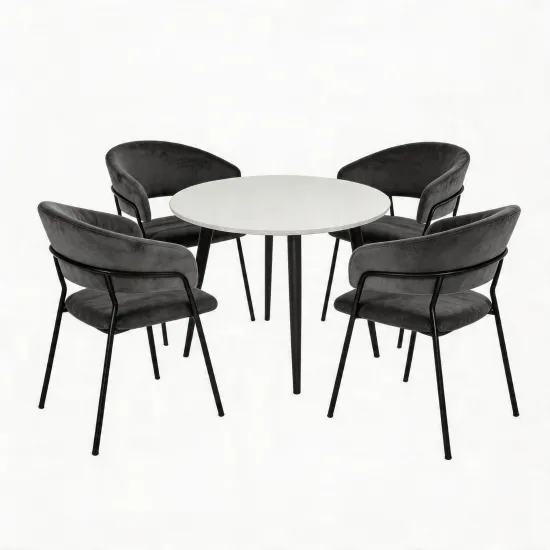 Набор мебели Eva DT 402-3B + 4 YTC-097B UF BLU-14 (Dark grey)