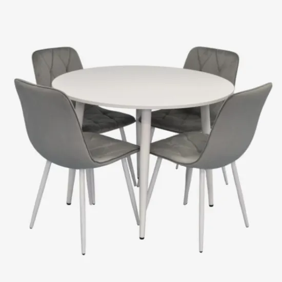 Set de mobilă Eva DT 402-5Wh + 4 YTC-055Wh BLU-13 (Light grey)