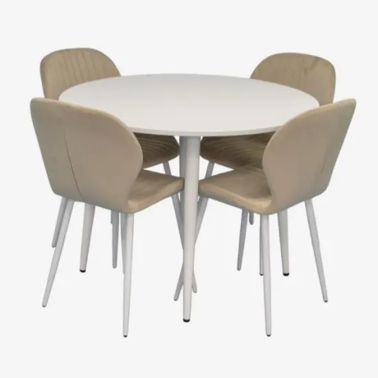 Set de mobilă Eva DT 402-5Wh + 4 YTC-064Wh UF910-01 (Light beige)