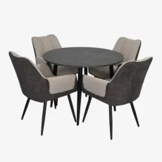 Набор мебели Eva DT 402-6B + 4 QT-227B UF885-13 (Light grey) / UF885-15 (Dark grey)