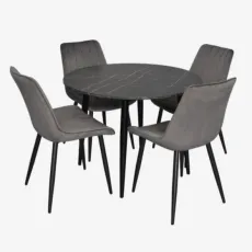 Набор мебели Eva DT 402-6B + 4 YTC-055B BLU-14 (Dark grey)