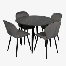 Set de mobilă Eva DT 402-6B + 4 YTC-064B BLU-14 (Dark grey)