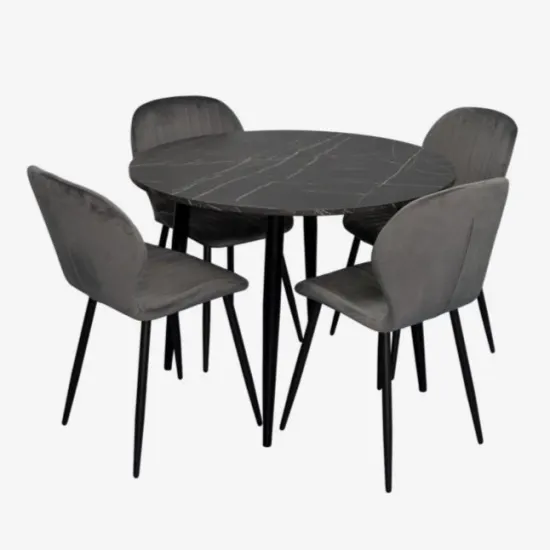 Set de mobilă Eva DT 402-6B + 4 YTC-064B BLU-14 (Dark grey)