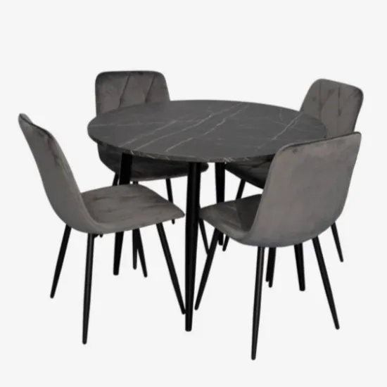 Set de mobilă Eva DT 402-6B + 4 YTC-080B BLU-14 (Dark grey)