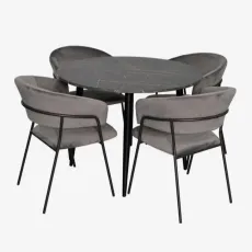 Набор мебели Eva DT 402-6B + 4 YTC-097B UF BLU-14 (Dark grey)