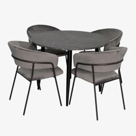 Набор мебели Eva DT 402-6B + 4 YTC-097B UF BLU-14 (Dark grey)