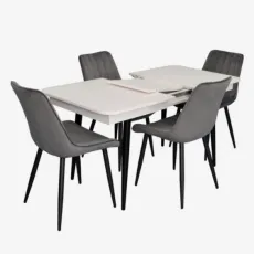 Набор мебели Eva DT 431-1R B + 4 YTC-055B BLU-14 (Dark grey)