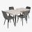 Set de mobilă Eva DT 431-1R B + 4 YTC-080B BLU-14 (Dark grey)