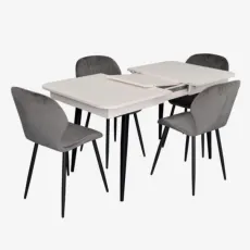 Set de mobilă Eva DT 431-1R B + 4 YTC-064B BLU-14 (Dark grey)
