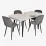 Set de mobilă Eva DT 431-1R B + 4 YTC-064B BLU-14 (Dark grey)
