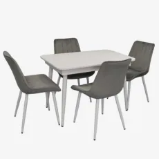 Set de mobilă Eva DT 431-1R Wh + 4 YTC-055Wh BLU-13 (Light grey)