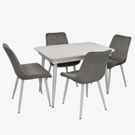 Set de mobilă Eva DT 431-1R Wh + 4 YTC-055Wh BLU-13 (Light grey)