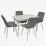 Set de mobilă Eva DT 431-1R Wh + 4 YTC-055Wh BLU-13 (Light grey)