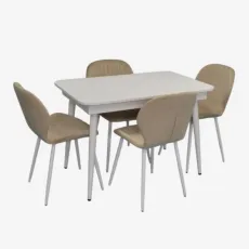 Set de mobilă Eva DT 431-1R Wh + 4 YTC-064Wh UF910-01 (Light beige)